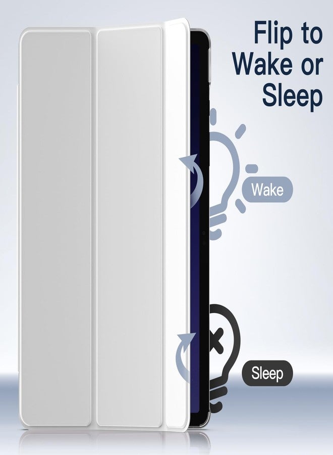 جي تيك جراب JETech لجهاز سامسونج جالاكسي تاب S9 مقاس 11 بوصة، غطاء خلفي شفاف ثلاثي الطي لحماية الجهاز اللوحي، يدعم شحن قلم S Pen، خاصية التشغيل/الإيقاف التلقائي (أبيض) - Image 5